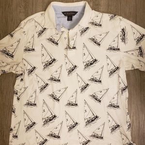 Brooks Brothers Mens Nautical Sailboats Polo